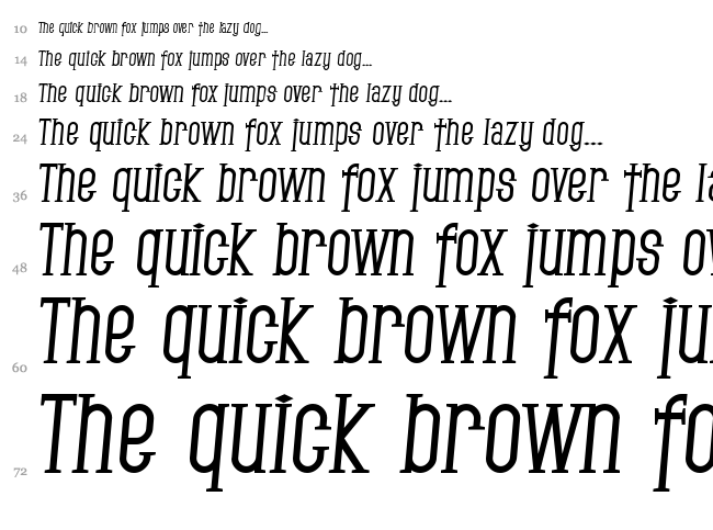 SF Gothican font waterfall